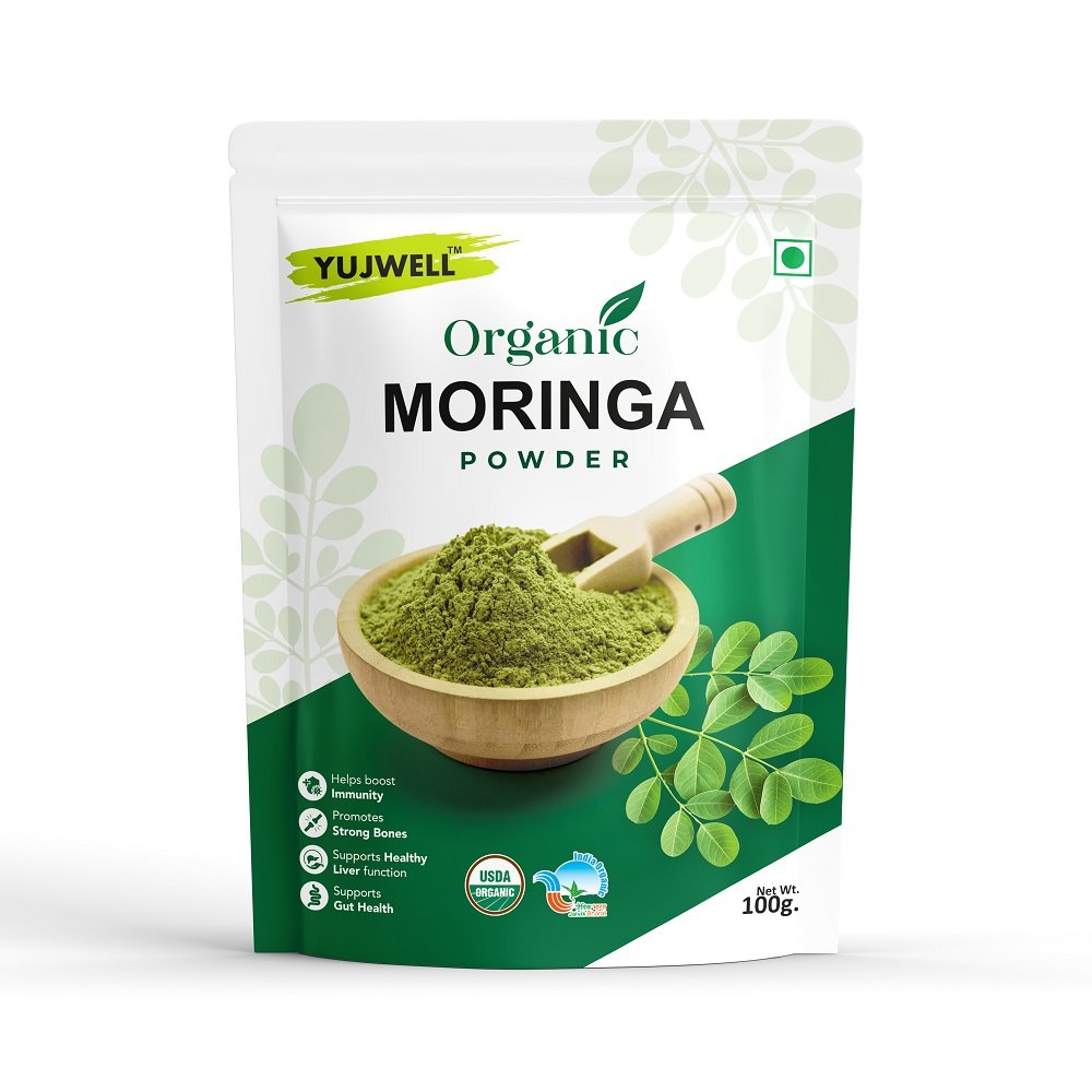 YUJWELL Organic Moringa Powder | USDA Organic & India Organic Certified